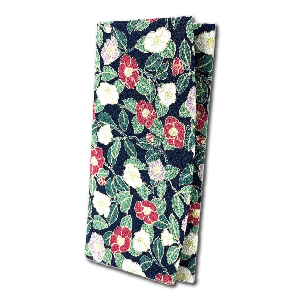 Cute Women's Cash Wallet [ Made in Japan ] Traditional Edo Komon Design (Cash Envelop Wallet) (camellia (navy))