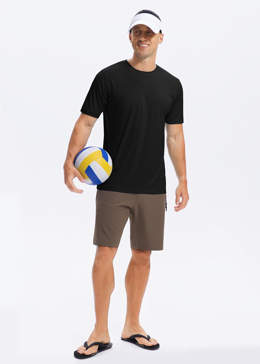 Mens Rashguard Swim Shirts Short Sleeve UPF 50+ Sun Protection SPF Quick Dry Lightweight Water Beach Workout Tops