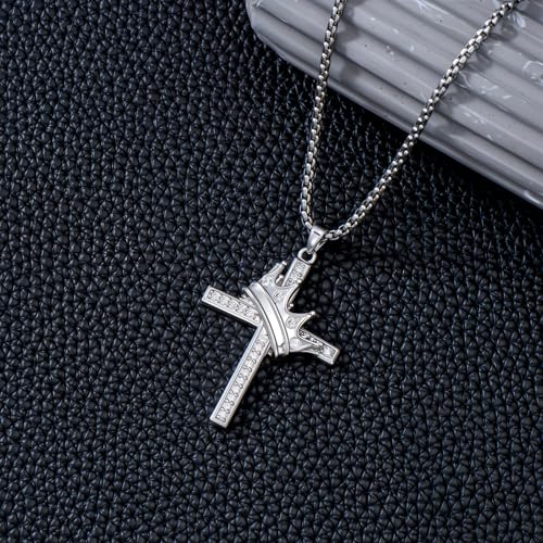 Cross Necklace 925 Sterling Silver Cross Necklace Cross Pendant Christian Religious Cross Jewelry Gifts for Men Women3