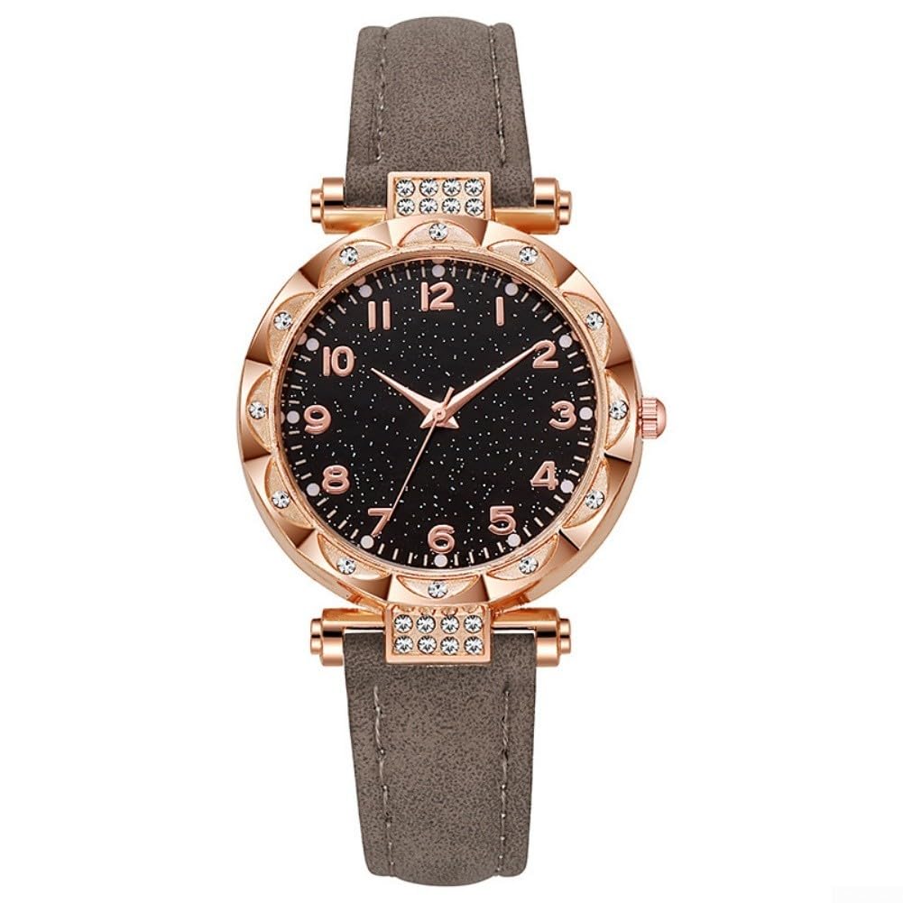 para reloj Casual para mujer Correa PU para suave Comfortable(Gray)
