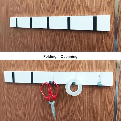 Miniatura 2 de Perchero de gancho para colgar abrigos, montaje en pared, sobre la puerta, toallero, bufandas, estantes montados en llave, baño, cinco ganchos en