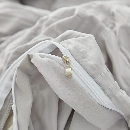 Miniatura 4 de Suave juego de edredón Boho King (102 x 90 pulgadas) con edredón sólido de lujo con estampado Puff Square, juego de cama, adecuado para todas las