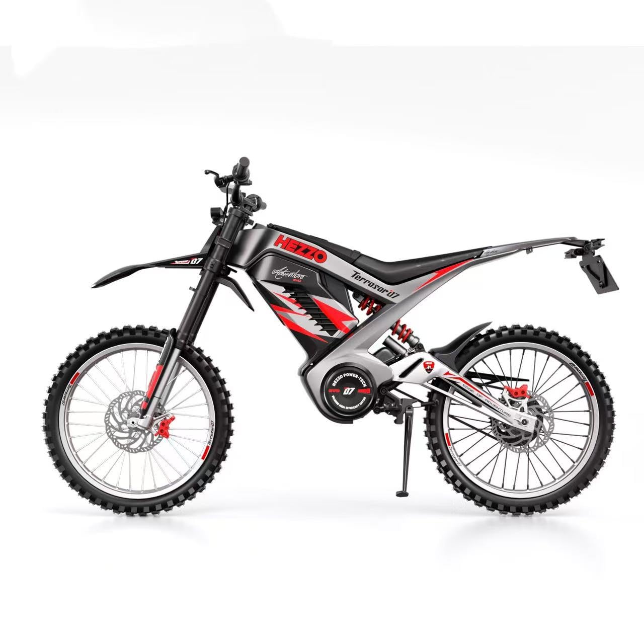 72v8000W35AH Electric Dirt Bike, Off-Road Motorcycle with Disc Brakes,Top Speed 80km/h,Middle Motor (Red)