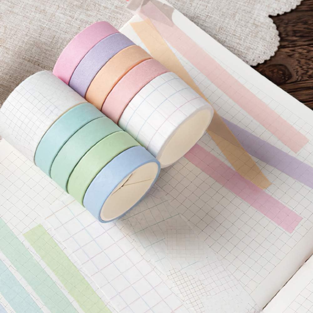 Washi Tape Set of 10 Rolls, Masking Decorative Gray Paper Tape for Bullet Journal DIY Decor Planners Scrapbooking Party School Supplies Craft