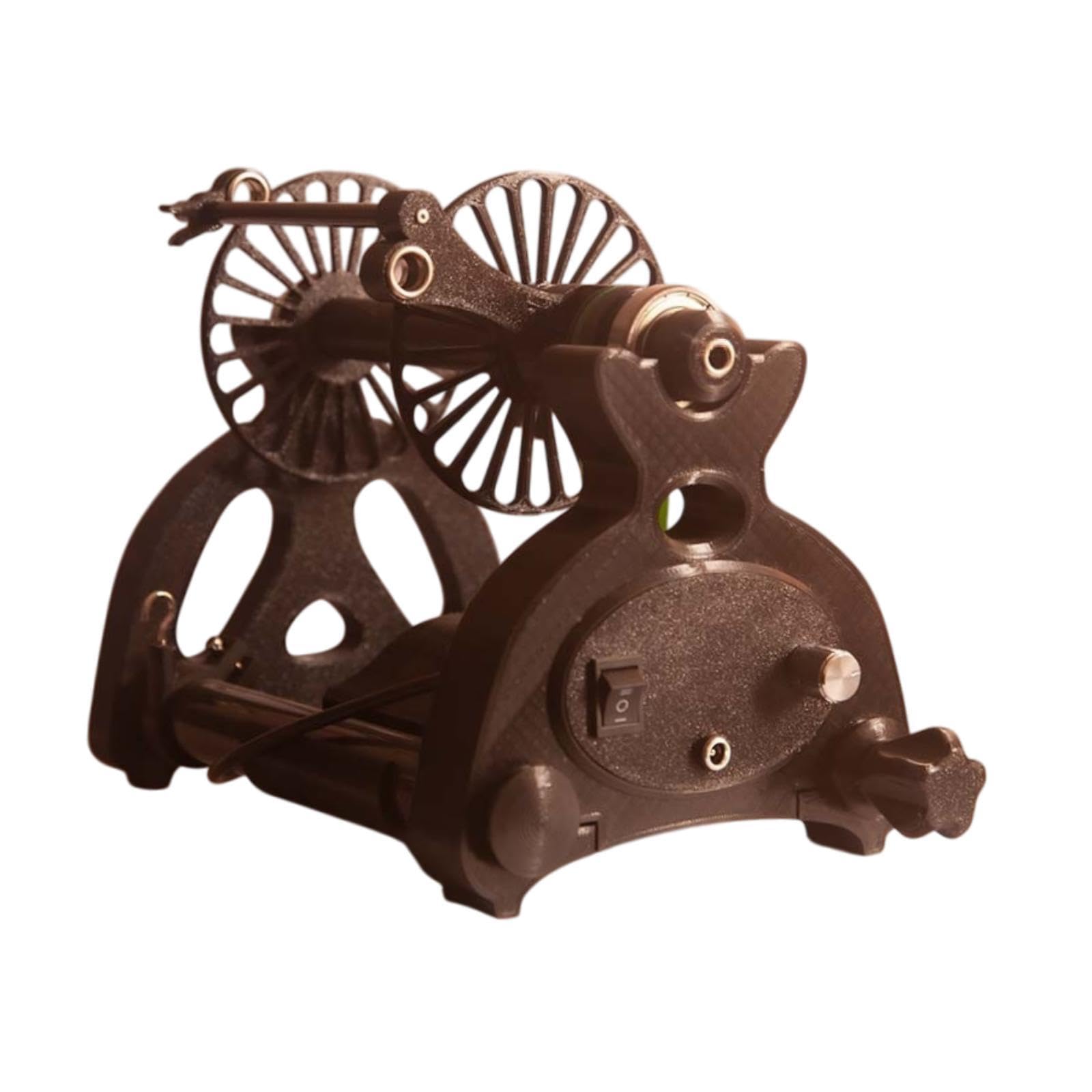 Colaxi Automatic Yarn Winding Machine Speed Spinning Machine Reusable Stable Adjustable Multifunctional Mini Electric Spinning Wheel, Yarn Spinner for Fiber Wool Twisting, Black