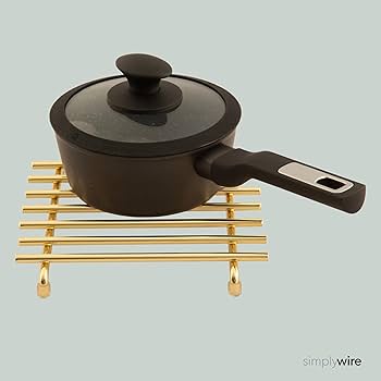 simplywire Onderzetters - Set van 2 - Hittebestendig - Werkbladbescherming in de keuken - Groot - Lichtgoud
