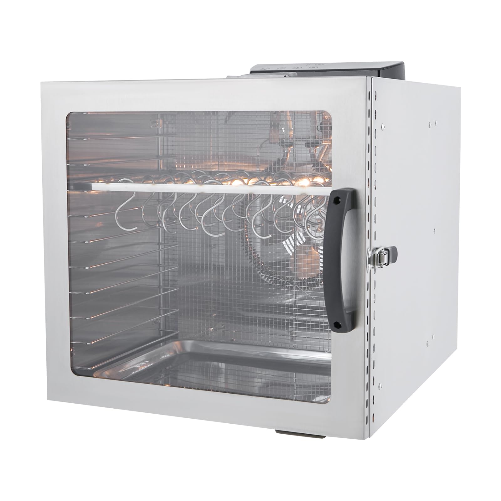 Dörrautomat Edelstahl 1000W 10 Etagen 42.5L Trocknungsschrank-Trockner Maschine mit Ölauffangschale und 20 Haken, 30-90°C Timer 24H Lebensmittel-Dehydrator für Rindfleisch Hühnerwurst Hundeleckerlis