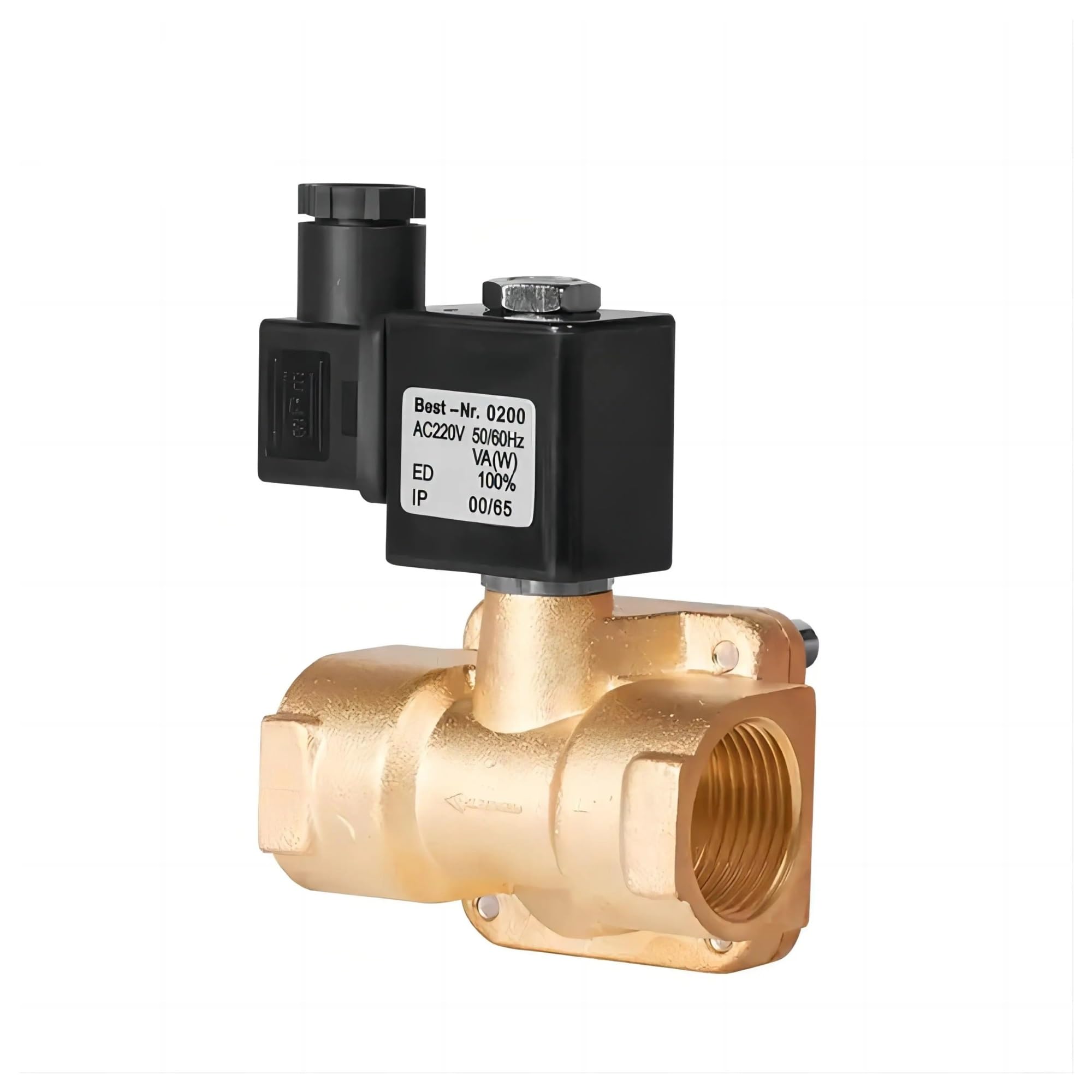 HDPHCRIUN 1/2'' Normally Closed Brass Solenoid Valve High Pressure Pilot Acting 220V 12V 24V For Water(DC24)