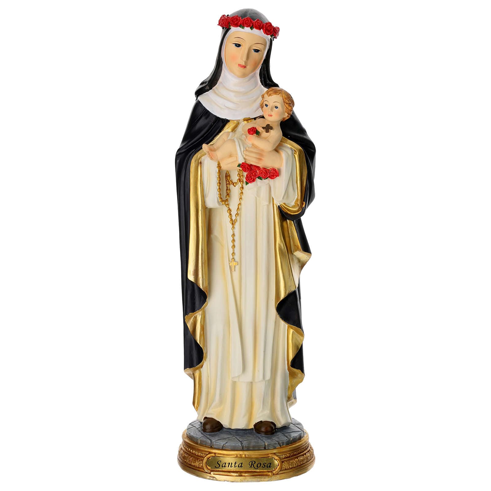 Holyart Statue in resina e PVC: Santa Rosa da Lima dipinta a mano 40 cm resina