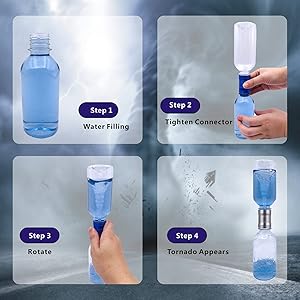 Waitahug Tornado Maker, Weather Toys, Ultra-Light Aluminum Connecting Tube, Including 2 Empty Bottles, Watertight Tornado Toy, Suitable for Kids' Science Experiments (Red)