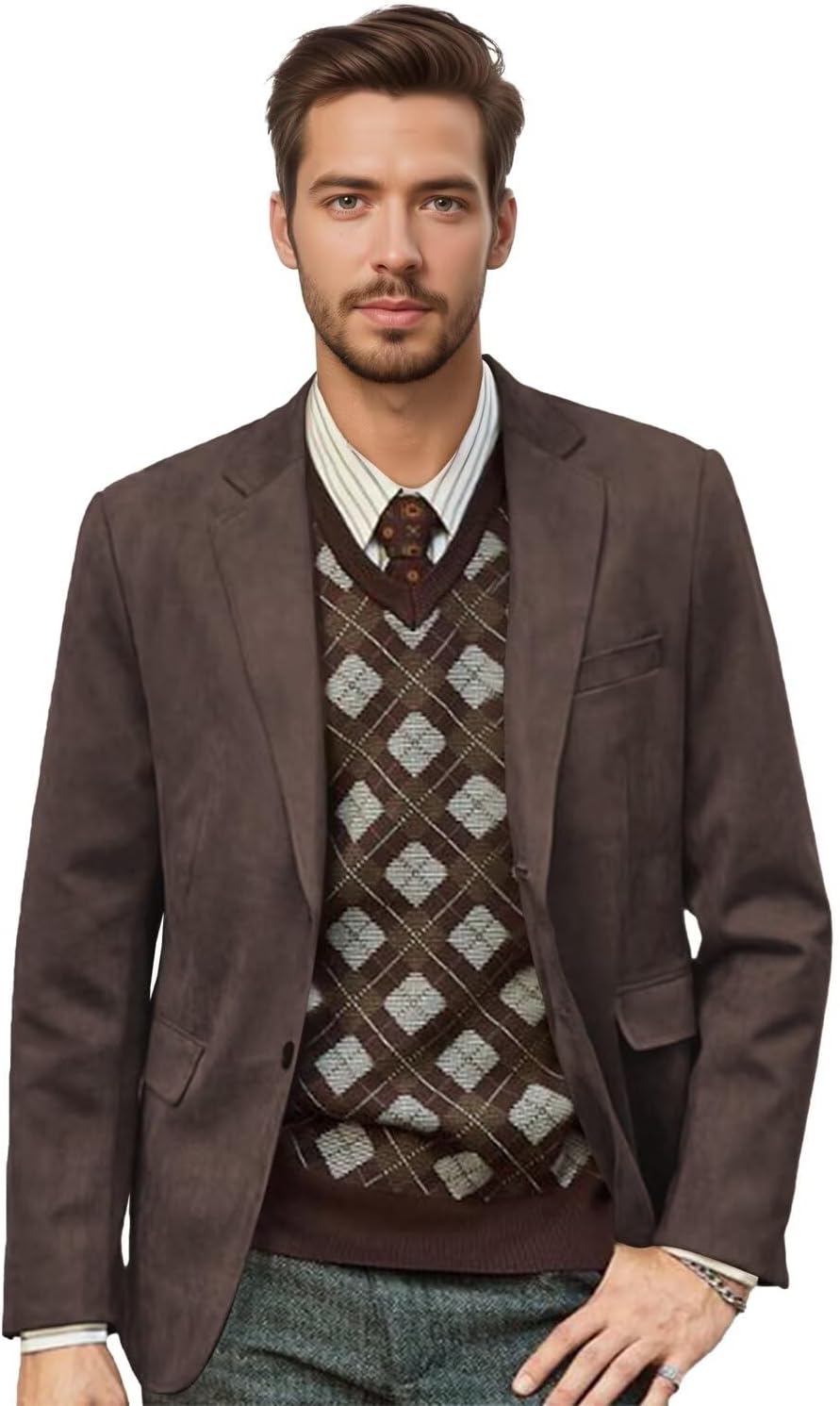 Suede Mens Blazer Jacket Slim Fit Faux Leather Autumn Winter Mens Sport Coats and Blazers Wedding Prom