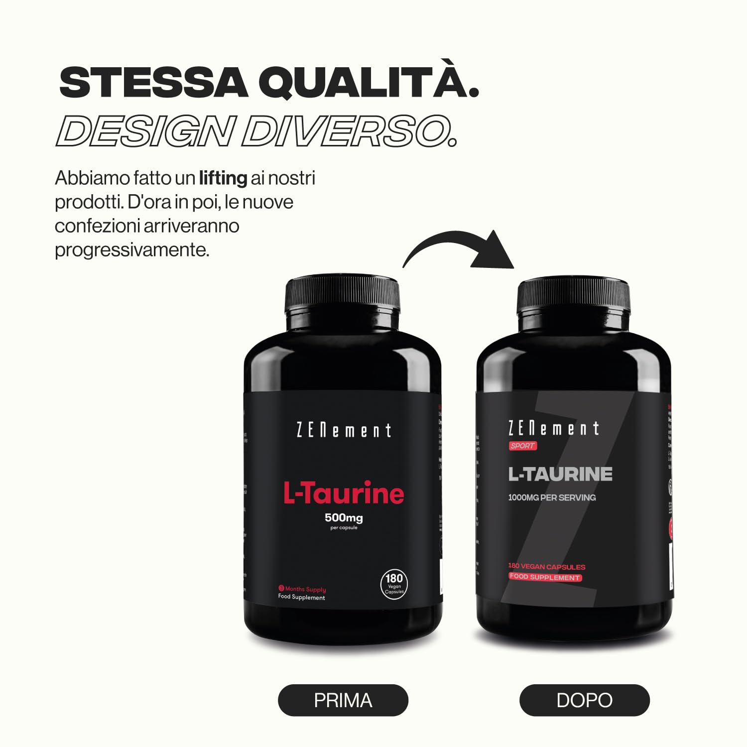 L‑Taurina 1000 mg per Dose (2 Capsule) - 180 Capsule Vegane (Fornitura 3 Mesi) - Taurina Pura - Integratore Sportivo - Senza Glutine, Senza Lattosio, Senza Soia, Senza Additivi - Zenement