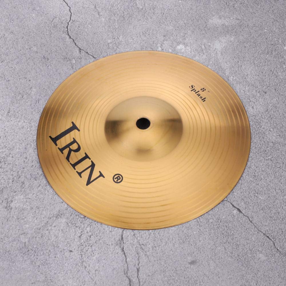 Latón Tambor Platillo, 8inch Splash Cymbal Profesional, Instrumento Musical para Batería Amateur, Home Studio, Escenario, Conciertos, Rehearsals