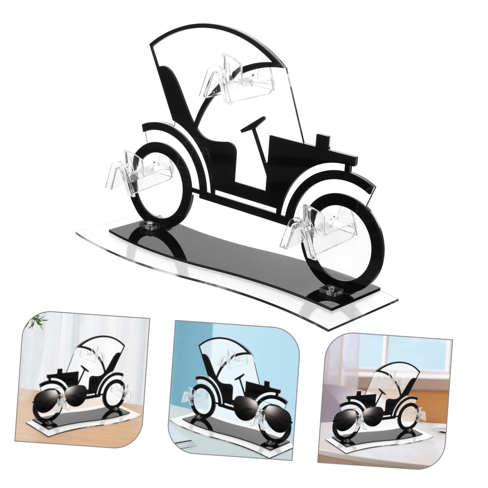 Zerodeko 4stücke Vintage Car Acrylic Brillenhalter Kreativer Sonnenbrillenständer Für Schreibtisch Und Ladentheke Stabiler Organizer Für Sonnenbrillen Brillen Und Skibrillen Für