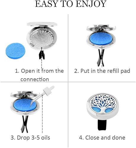 Miniatura 4 de memorial jewelry Difusor de aceite esencial de aromaterapia pulsera de acero inoxidable con 12 almohadillas de recambio, Acero inoxidable, cristal