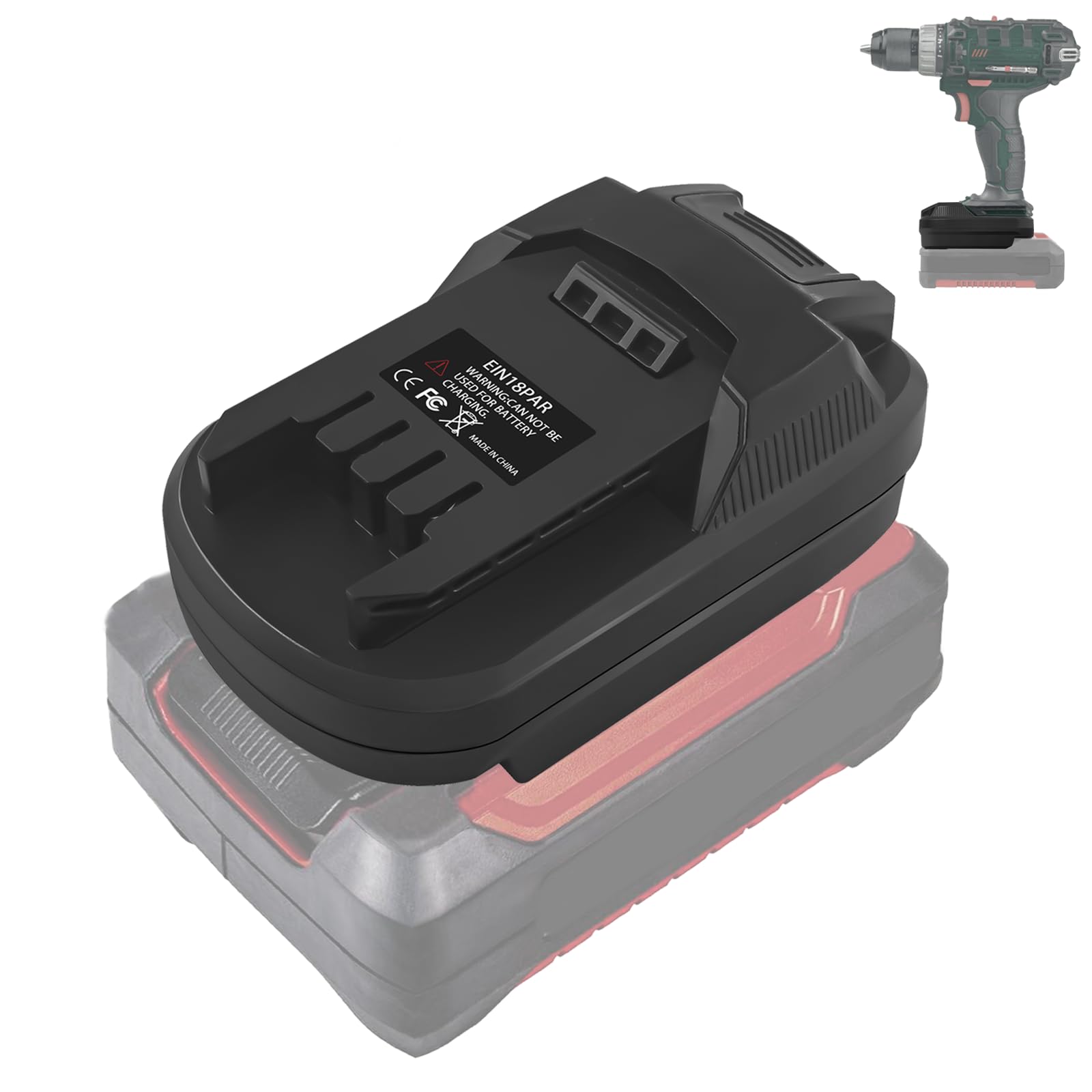 Adattatore per batteria Einhell da 18 V, per utensili Parside da 20 V, convertitore EIN18PAR per Einhell da 18 V Power X-Changedie per batteria Parside 20 V XTeam (nessuna batteria)
