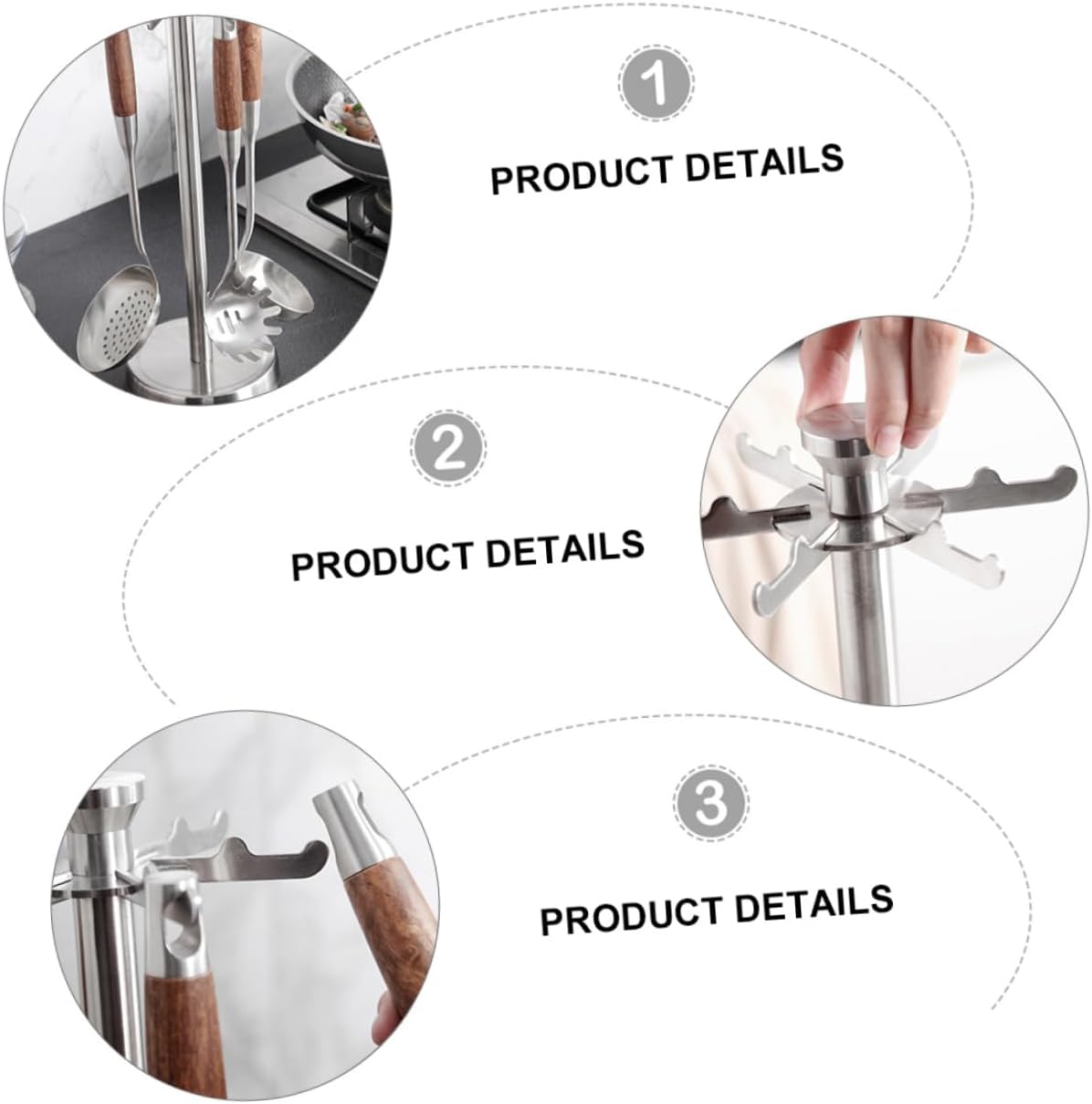 1Pc Storage Rack for Shovels Kitchen Utensils Organizer Holder for Countertop Space Saving Design for Clean Kitchen Environment