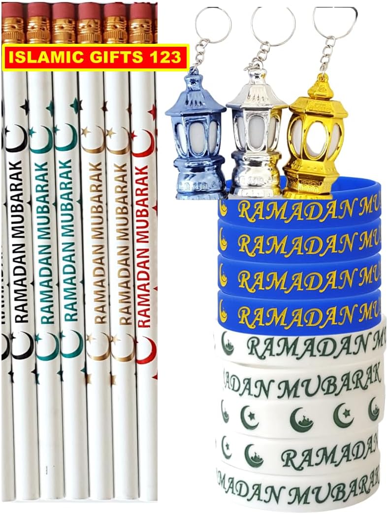 Ramadan favors[96 Pack] Ramadan Pencils Ramadan Wristband Ramadan Mubarak Decoration Eid Gift Eid Favors Muslim Gifts Islamic favors Islamic wall Decor Wholesale