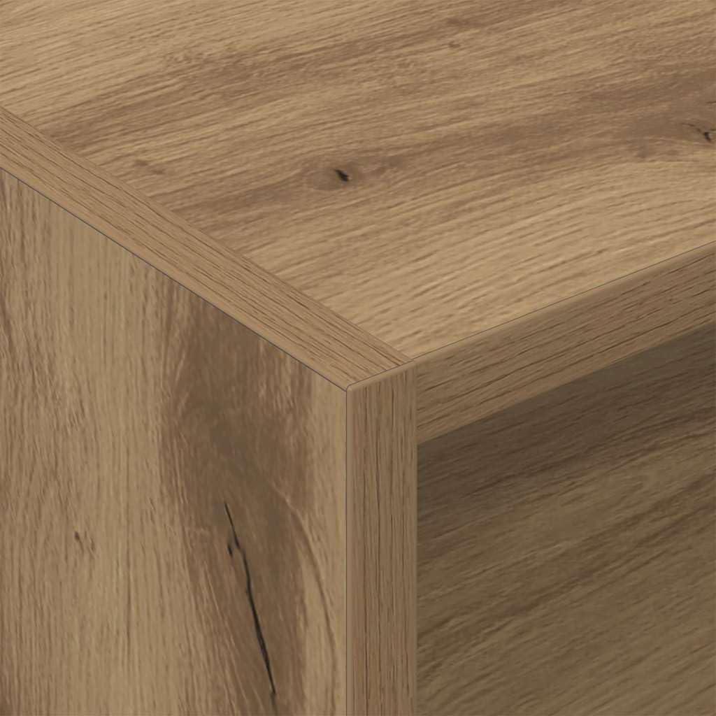 Genérico Mueble para Discos de Vinilo Roble Artesanal 78.5 x 35 x 45 cm,Mobiliario,Armarios y Almacenamiento,Almacenamiento para CD y DVD,891079
