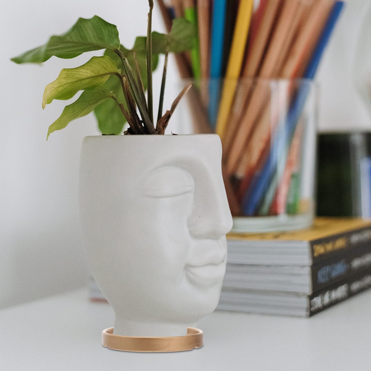 DOITOOL Ceramic Flower Pot Tray 4.5 Inch Square Plant Saucer for Indoor and Outdoor Use Durable Cement Material Plant Water Drip Tray 4.5X4.5X0.6 Inch - Image 6