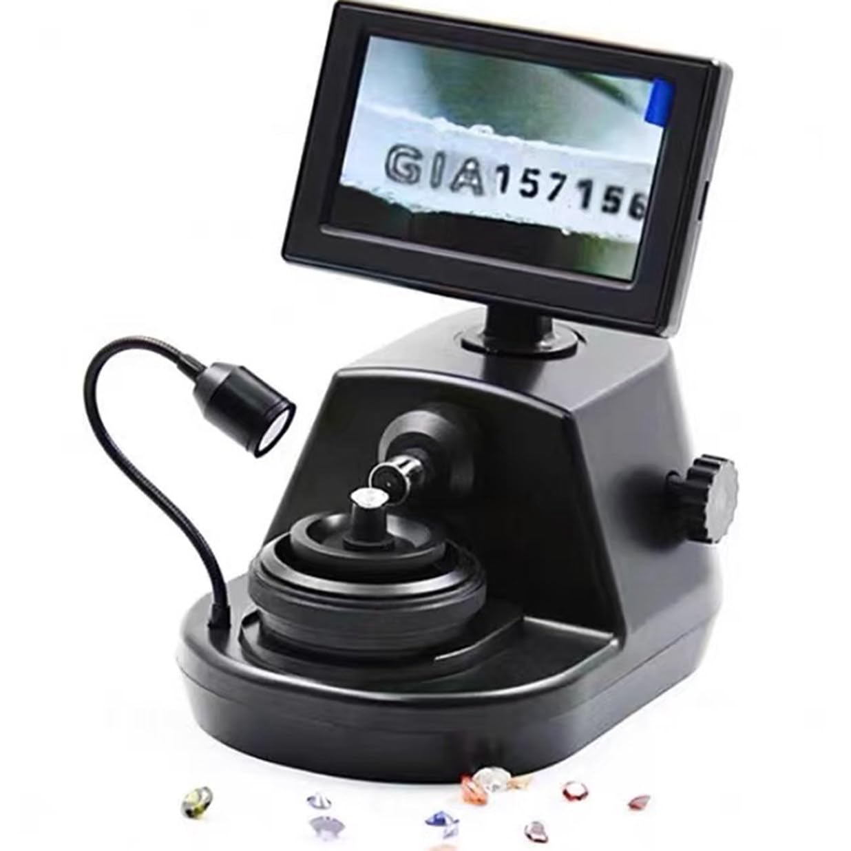 Electron Microscope, Digital Diamond Girdle Viewer, 4.3Inch LCD Screen Properties Observer, for Diamond Inscription Viewer, Accurate Identification