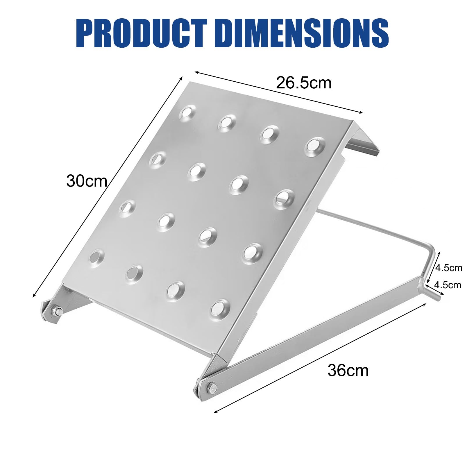 Piattaforma di lavoro sospesa, 150 kg, piattaforma di lavoro antiscivolo per scala a pioli, piattaforma da appendere in acciaio zincato, scala accessorio per scala a pioli, 30 x 26,5 cm