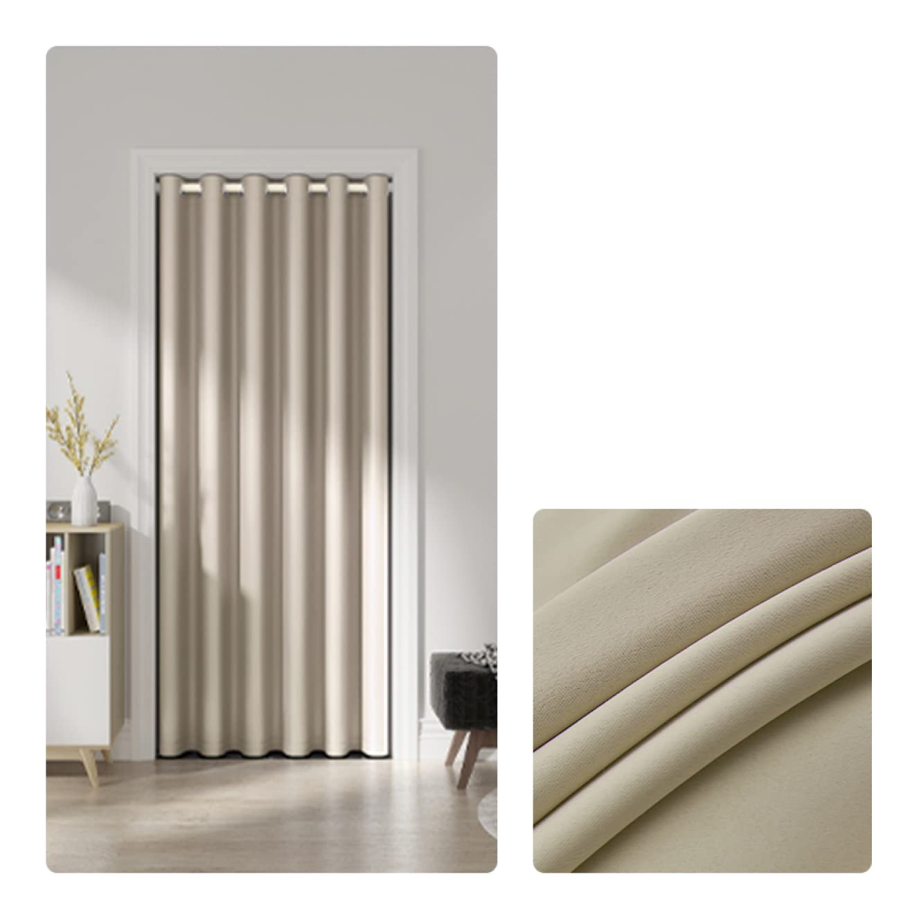 Amazon｜CFGZC おしゃれ 無地 カラー ベージュカーテン UVカット 断熱