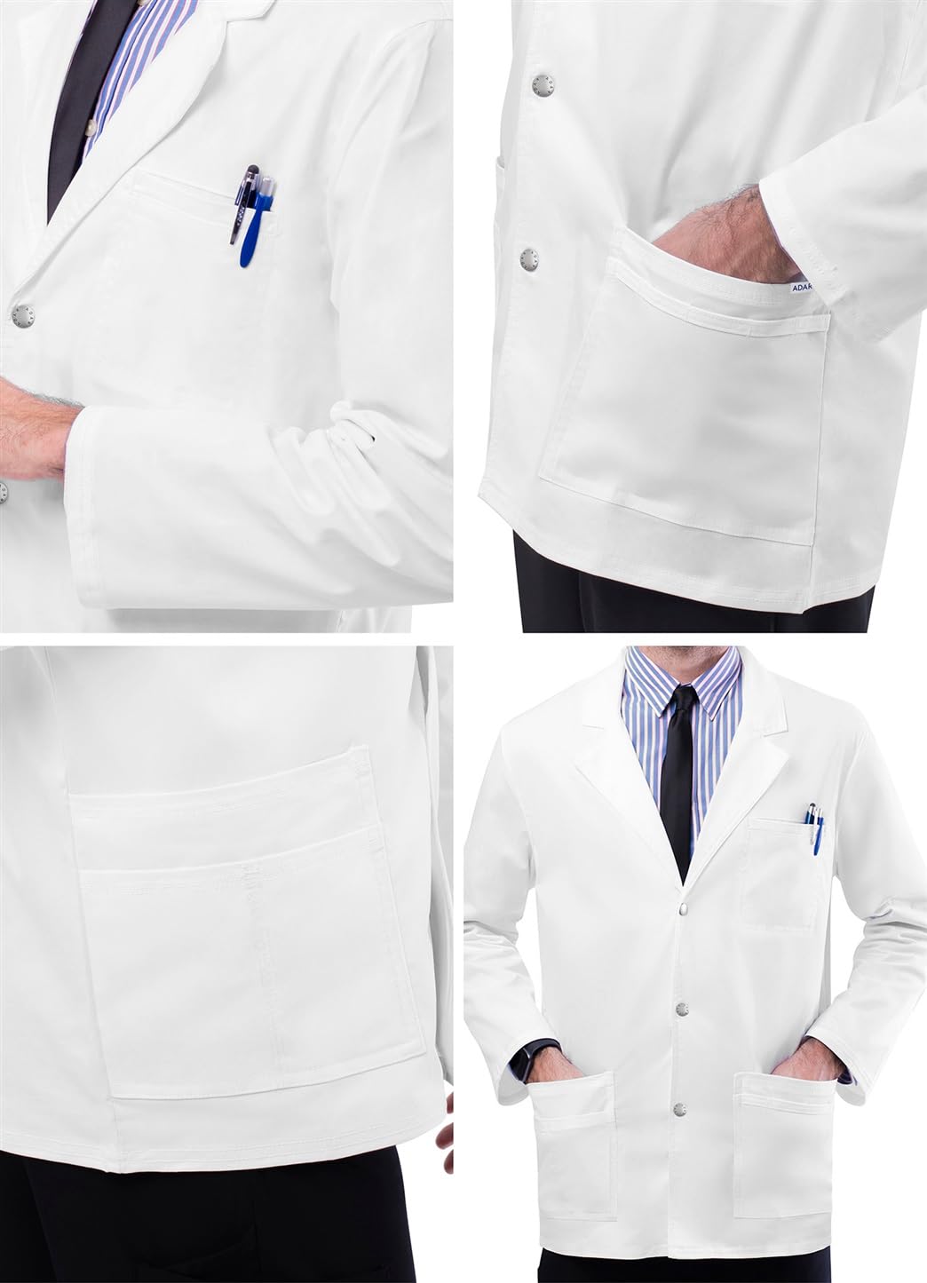 Adar Pop Bata de laboratorio - Bata de laboratorio stretch para hombres