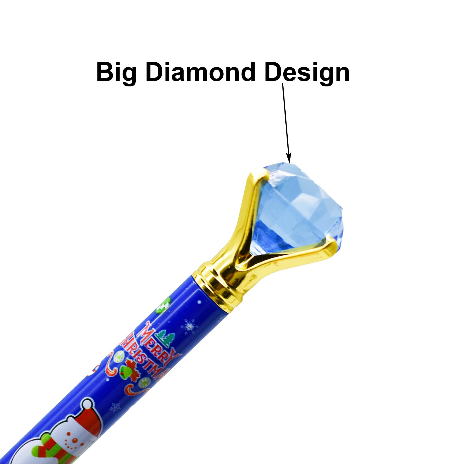 Maydahui 24PCS Weihnachten Stifte Xmas Diamant Kugelschreiber Weihnachtsmann Stifte Baum Schneemann Druck Stifte für Weihnachten Neujahr Party Geschenk Karneval Schreibtisch Dekorative