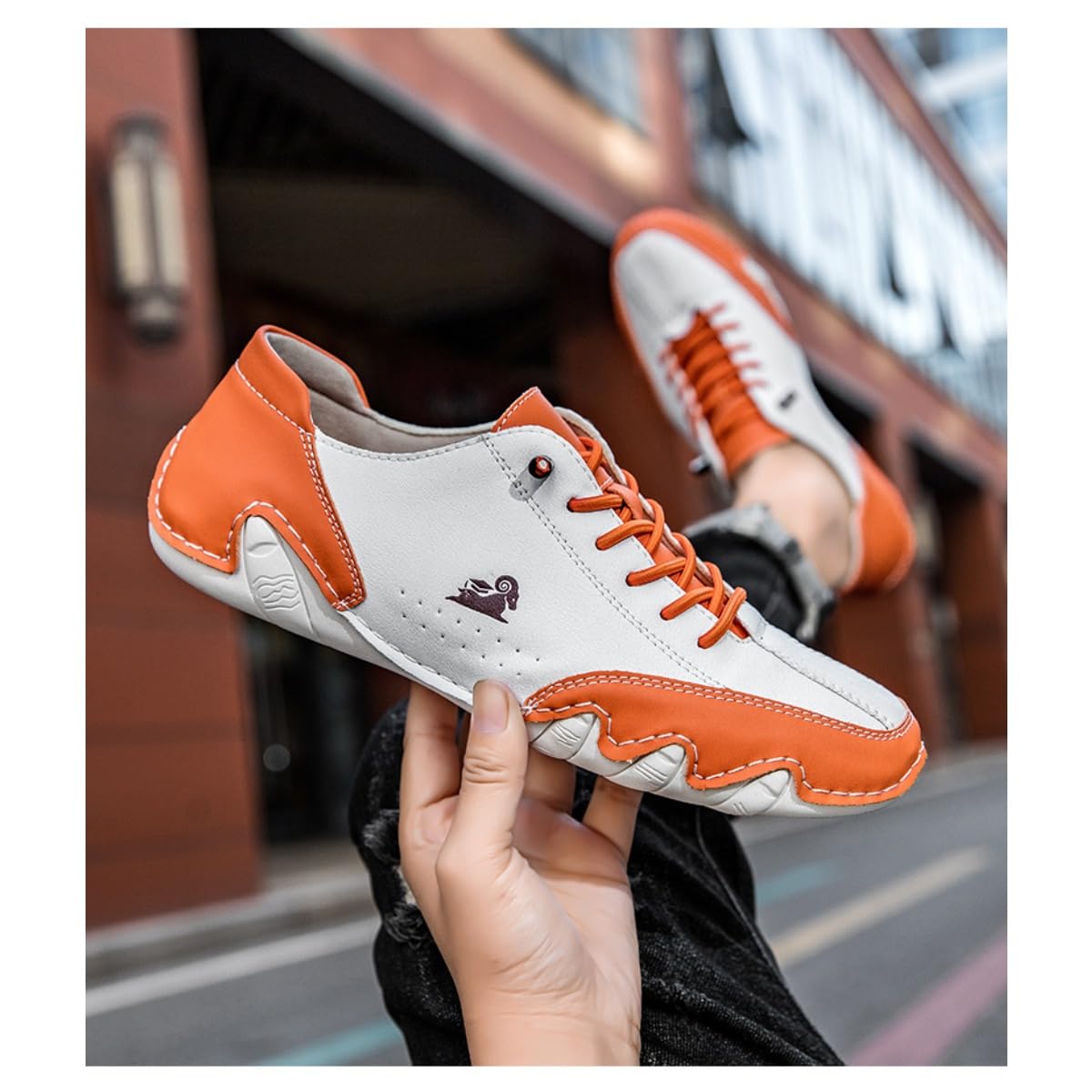 Handgefertigte Leder-Low-Top-Wanderschuhe für Herren und Damen
