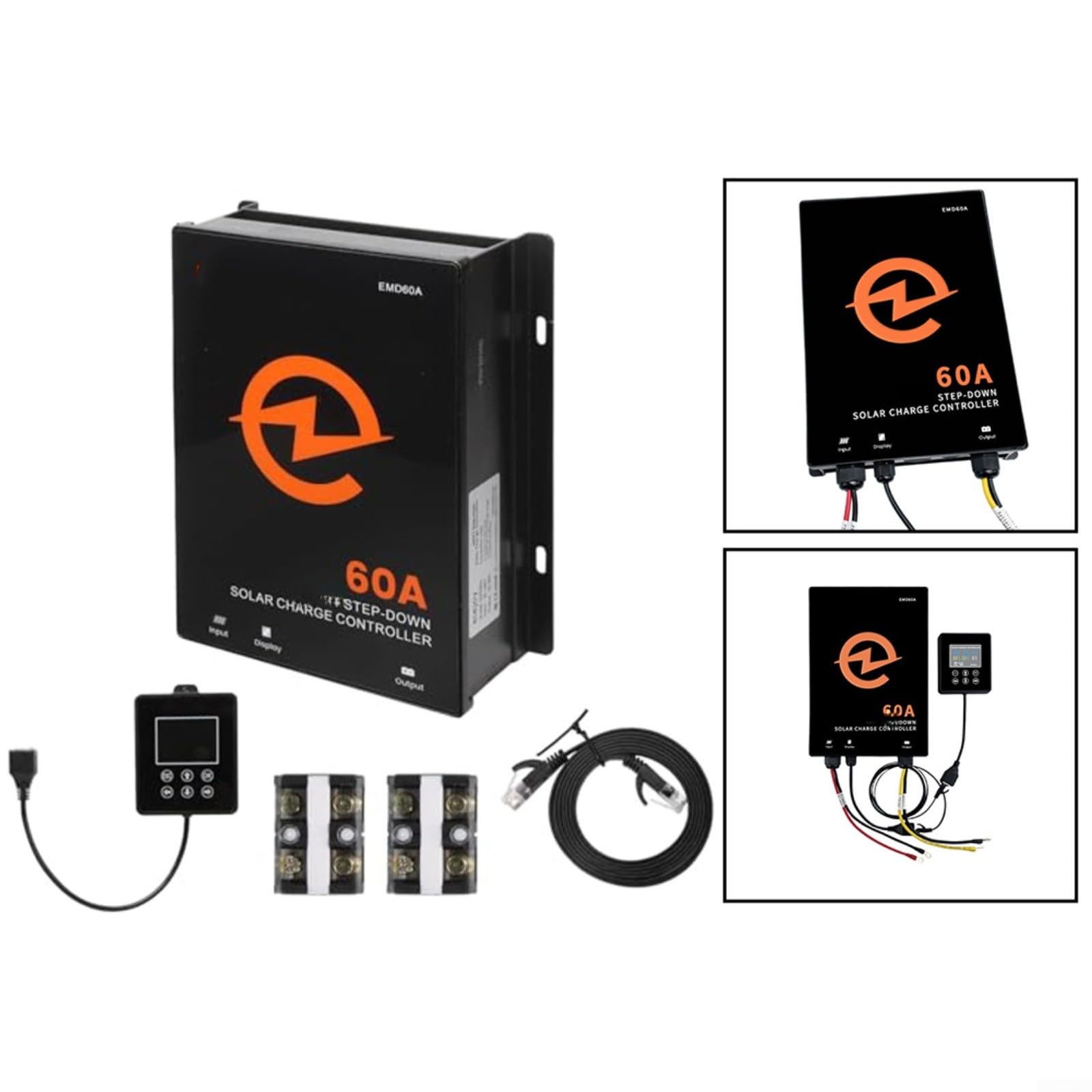 Regolatore di carica solare MPPT da 60 A per fotovoltaico e immagazzinaggio di energia, potenza 2700 W con dissipatore di calore in alluminio, classe di protezione IP66, ingresso 16 V-130 V per