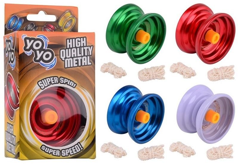 4 Colors Fast Spin Metal Yoyo with Replacement Rope Gift Box