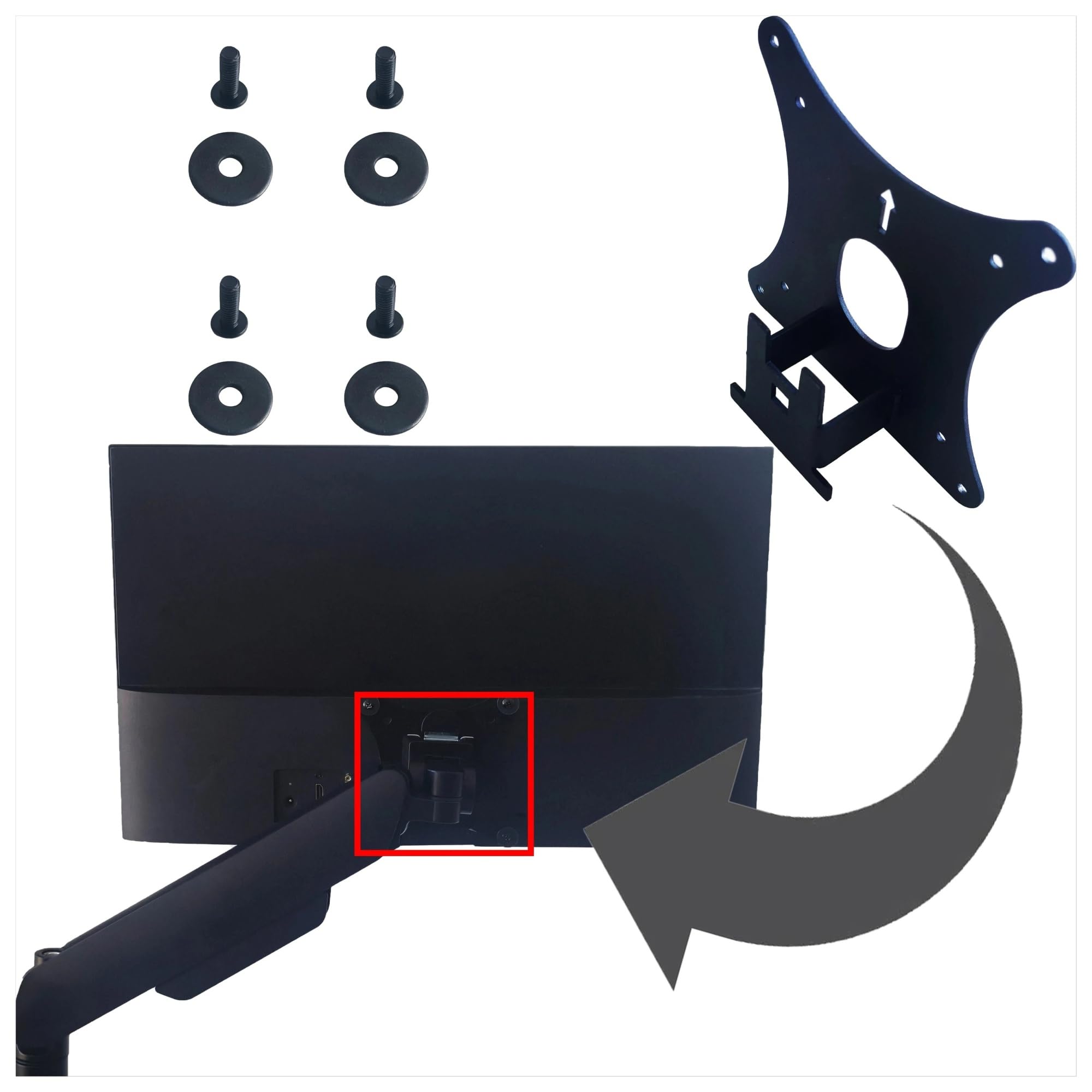 Adaptador VESA, Compatible Con Monitor HP, 22M, 24M, 27M, Soporte De Montaje For Brazos, Soportes Y Accesorios De Soporte De Pared De 75x75 Y 100x100