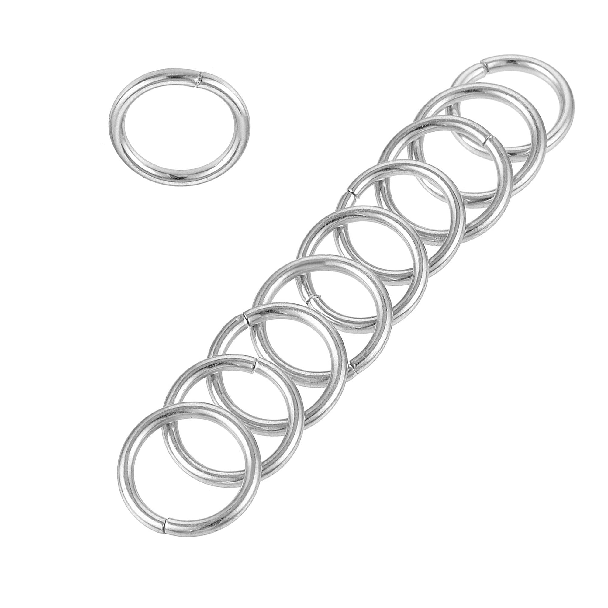 MACHSWON 0.31"(8mm) Metal O Rings 1.3mm Thick Non-Welded Multi-Purpose Buckles Heavy Duty Smooth Solid Ring for Bag Straps Belts Pet Leashes and DIY Crafts Silver 30pcs