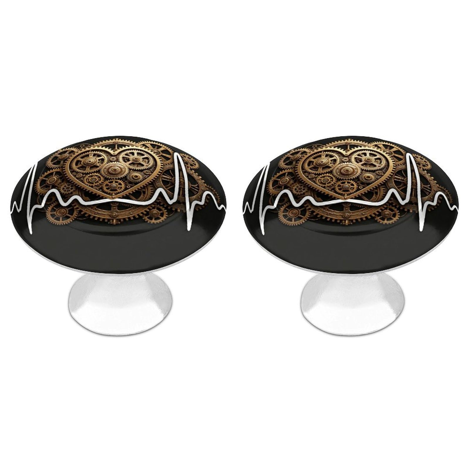 Btcowzrv Style Abstract Heartbeat 2 Pack Cabinet Knobs Drawer Pulls
