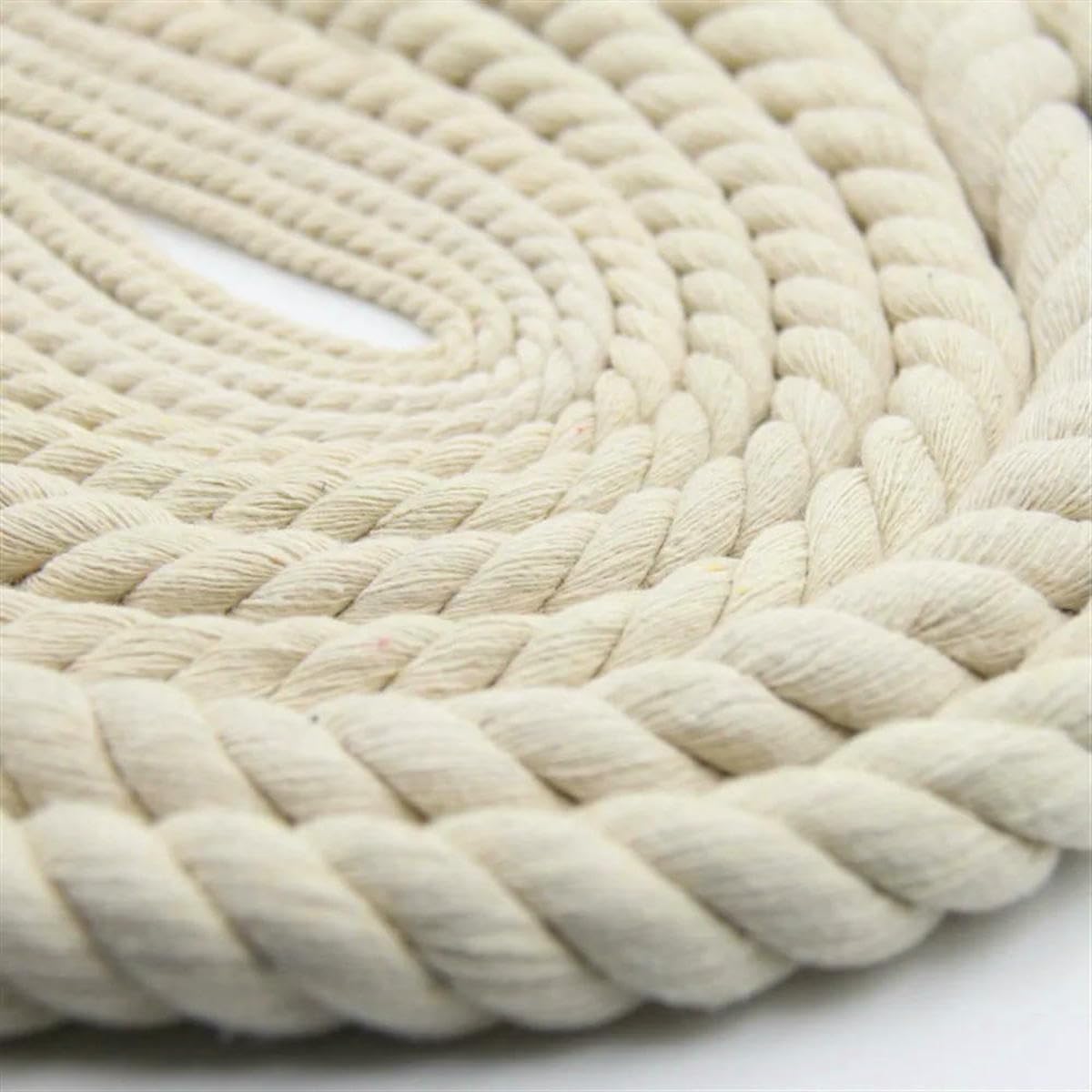 Macrame Rope Twisted String,Diameter:1~12mm 3 Strands Cotton Beige Twine DIY Handmade Braided Nylon Binding Cord for Craft Decor(1mm 30meter)