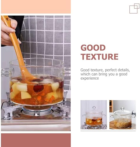 Miniatura 6 de ERINGOGO Cacerola con tapa olla de cocina de vidrio resistente al calor de 15 l50 onzas para estufa ollas transparentes para cocinar olla a fuego