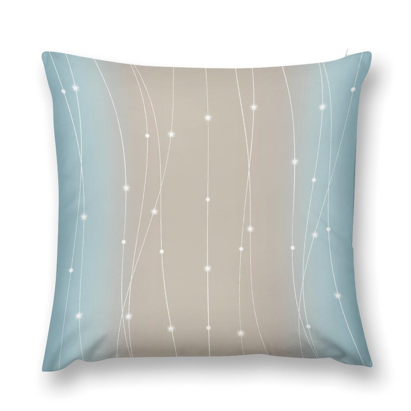 moderw Beige and Aqua Ombre Throw Pillow Cover Geometric Aesthetic Gradient Couch Pillowcases Wave Stripe Dots Stars Pillows Cushion Case for Sofa Bed Chair 18x18inch