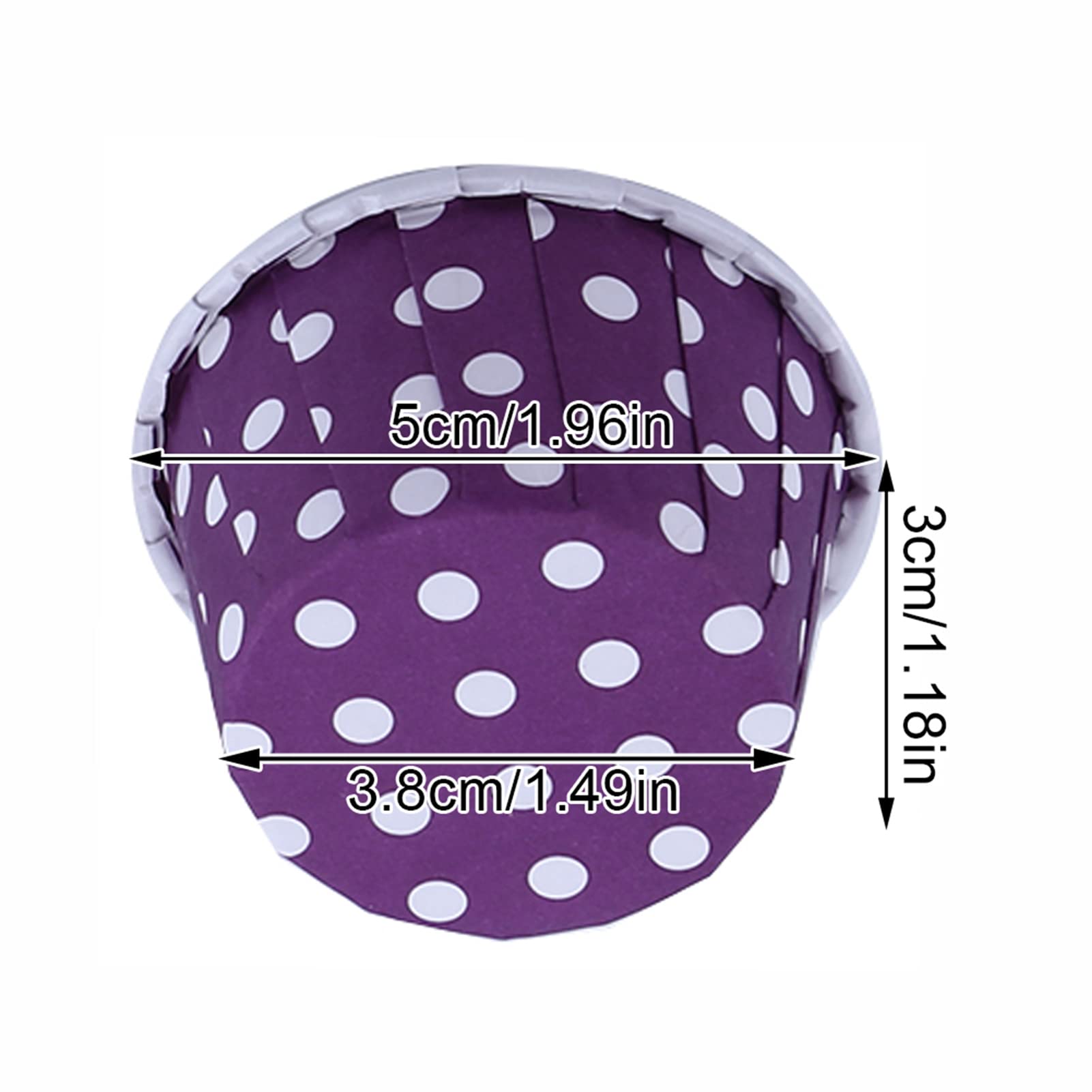 Wakects Capacillos de Papel para Cupcakes, Moldes para Magdalenas 100 Unidades Recubrimiento Antigrasa 8 Colores Plegables Resistentes a Altas Temperaturas para Horno Microondas (PURPLE)