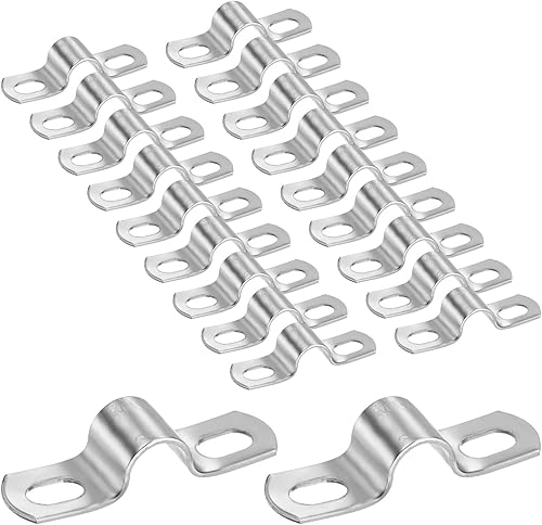 Miniatura 48 de Paquete de 10 abrazaderas de conducto, correa rígida de tubo de acero inoxidable 304 de 1-3/4 pulgadas M45 U con 2 agujeros