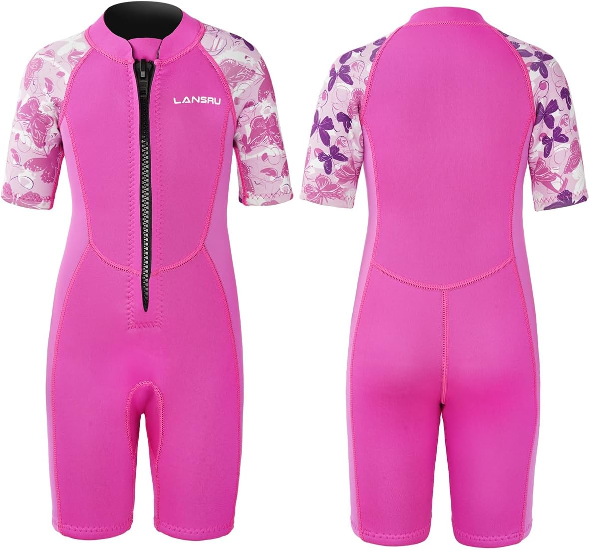 Wetsuit for Kids - 2mm Premium Neoprene Toddler Shorty Wetsuits, Ideal Thermal Wet Suit for Kids in Cold Water, Front Zip Suit for Water Sports Surfing Snorkeling Swimming
