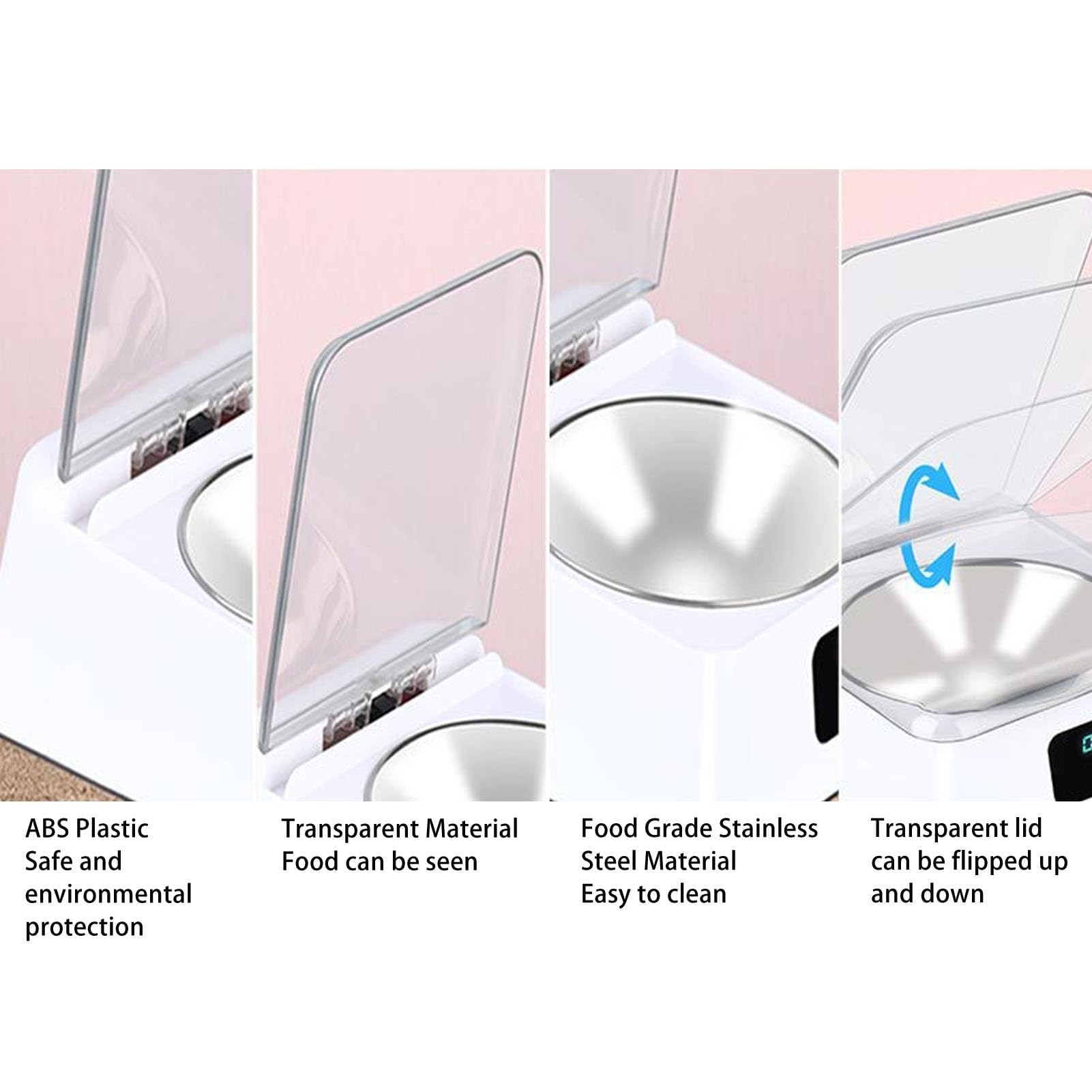 Mangeoire Automatique pour Chat, Couvercle à Induction De 350 ML, Distributeur De Nourriture pour Animaux De Compagnie, Alimentation Intelligente, Mangeoire Automatique pour Chats Et Chiens
