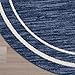 Nourison Essentials 6' x Round Navy/Ivory Contemporary Indoor/Outdoor Rug