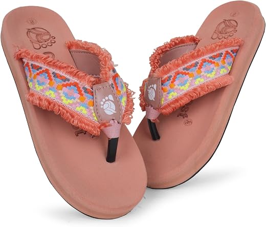 Ortho + Rest Doctor Slippers for Women Orthopedic Flip Flop with Fringed Strap Non Slip Lightweight Comfortable Flat Casua...
