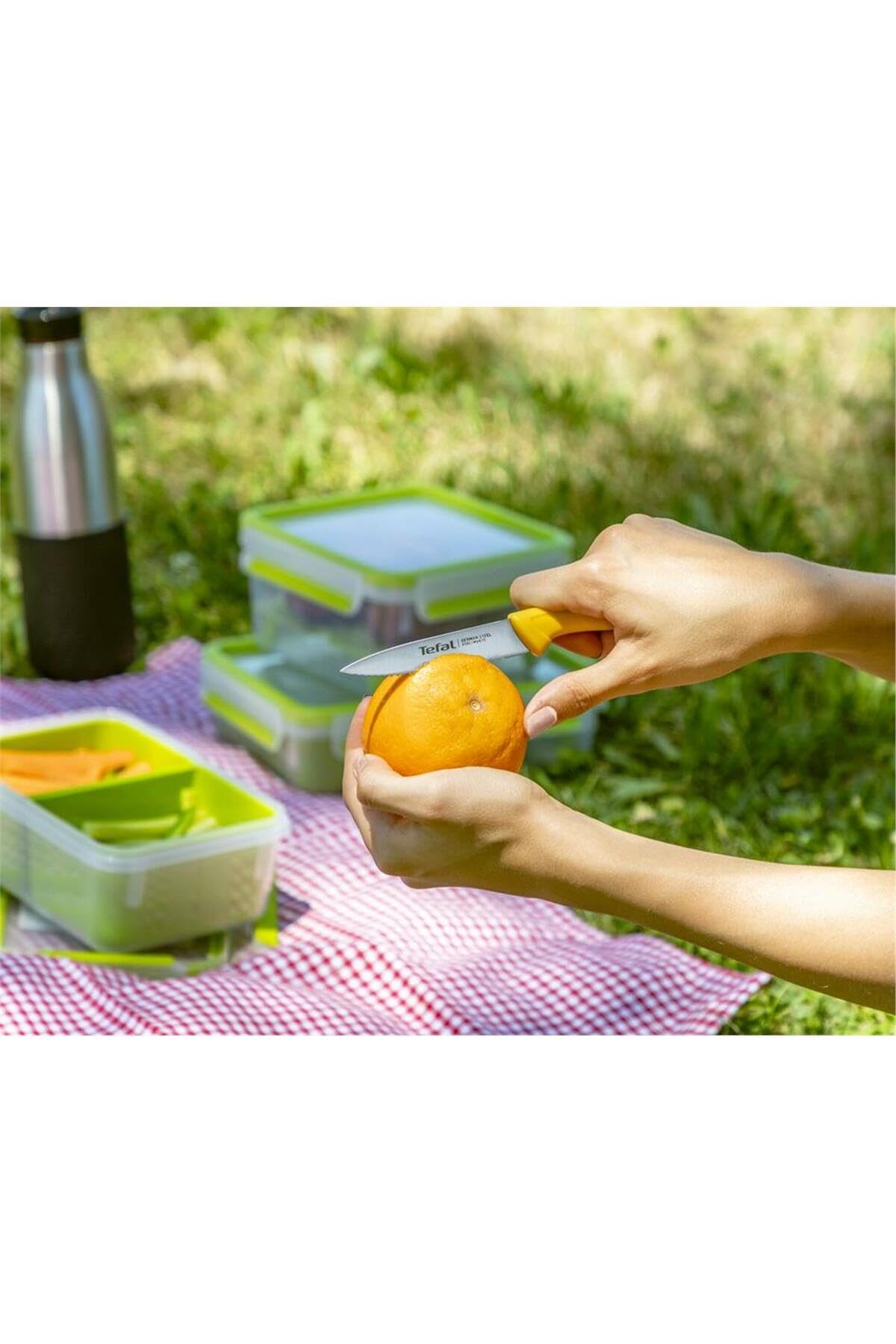 Tefal K27321 Colorfood soyma bıçağı 8 cm | dişli | Alman paslanmaz çelik | çok yönlü | korozyona dayanıklı | ergonomik | güvenli | sarı