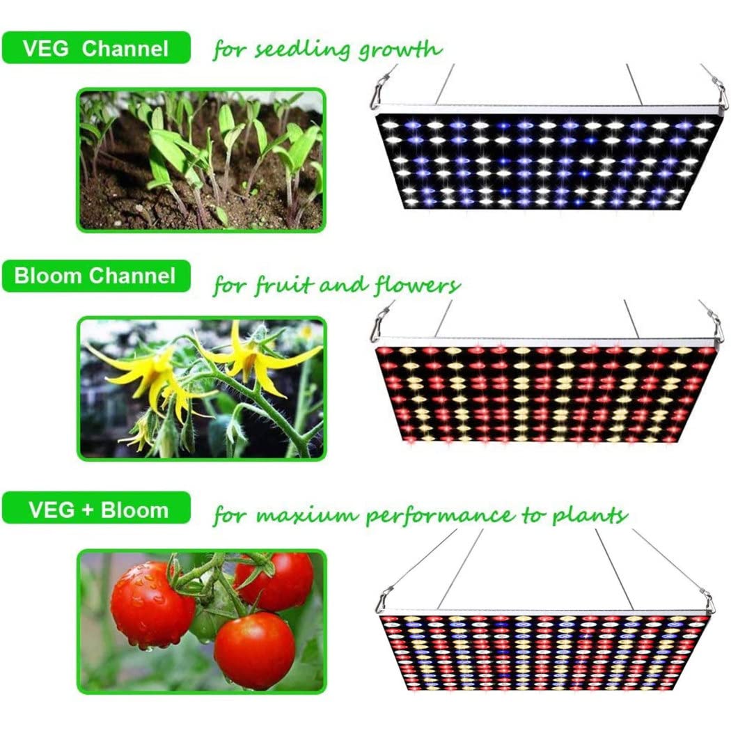 150w Lampara de Planta LED Cultivo Tubo, Full Spectrum con Luz Azul Roja, Temporizador 3/6/12h, para la Germinación, el Crecimiento y la Floración de Las Plantas, Lampara de Cultivo