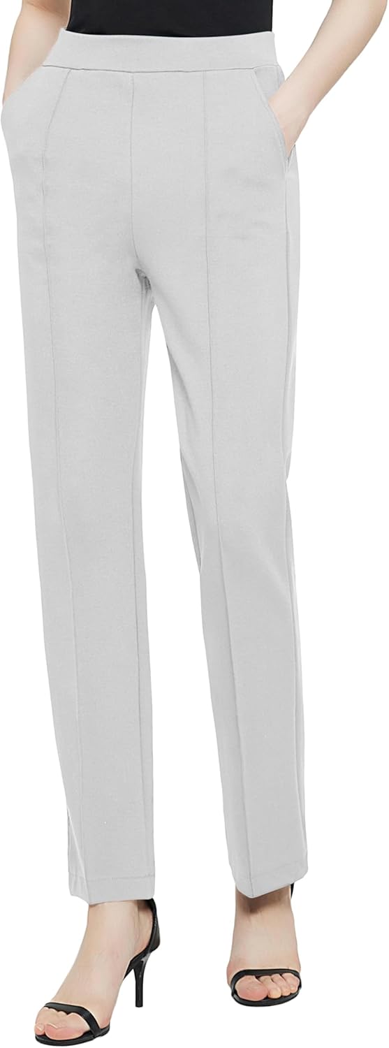 Urban CoCo Women's Yoga Dress Pants Stretchy Casual Slacks Straight Leg Work Pants with Pockets - Image 3