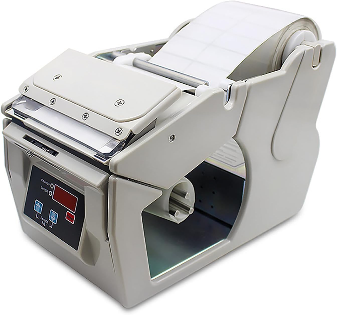 Automatic Label Dispenser, Label Stripper Separating Machine with LCD Display, Speed Control 1-10 Inch/s/Label Length 4-300mm/Width 5-100mm, for Office & Warehouse