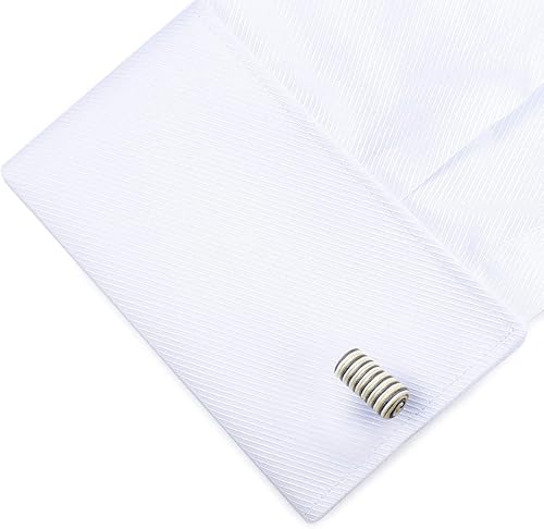 Miniatura 2 de HONEY BEAR Silk Knot Cufflinks Fabric for MensWomen ShirtDress for Business Wedding Gift, Cylinder Shape