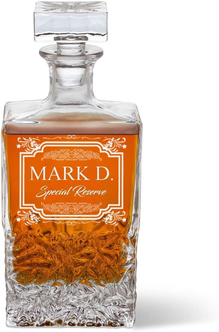 Personalized Whiskey Decanter - Glass Decanter - Groomsmen Gift - A Personalized Gift, Great Groomsmen Gift, Best Man Gift (Quality Vintage)